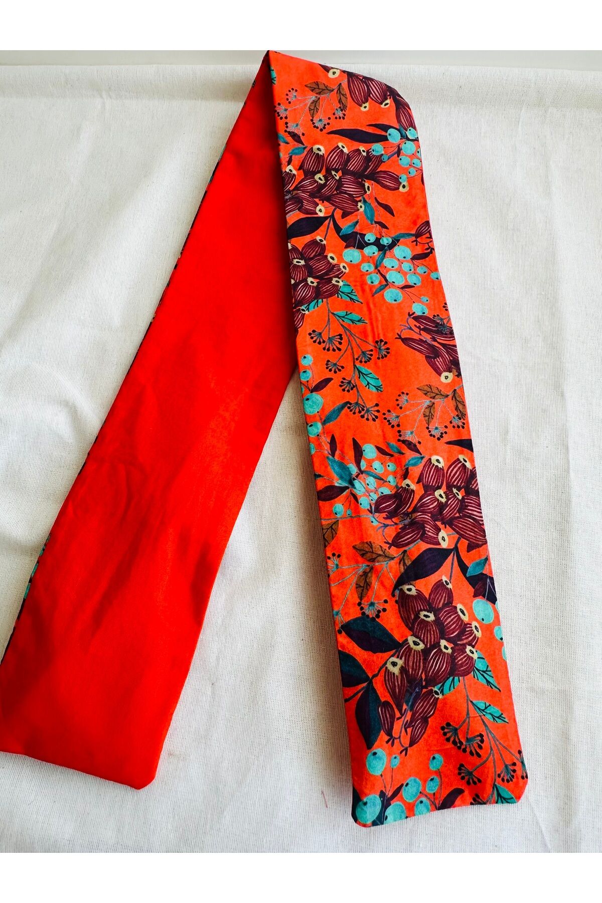 Çift Taraflı Telli Bandana Çiçekli telli bandana Telli saç bandı