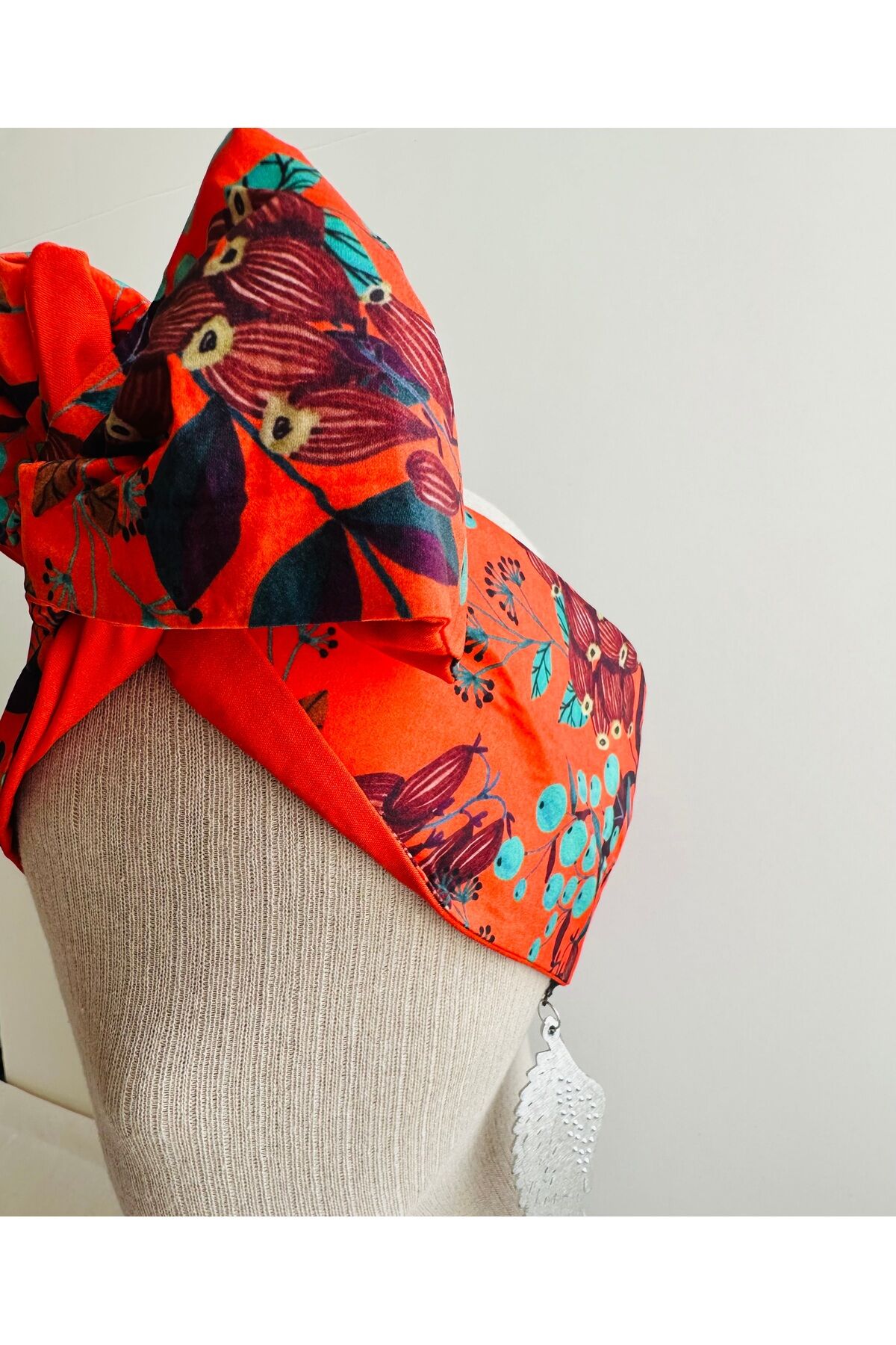 Çift Taraflı Telli Bandana Çiçekli telli bandana Telli saç bandı