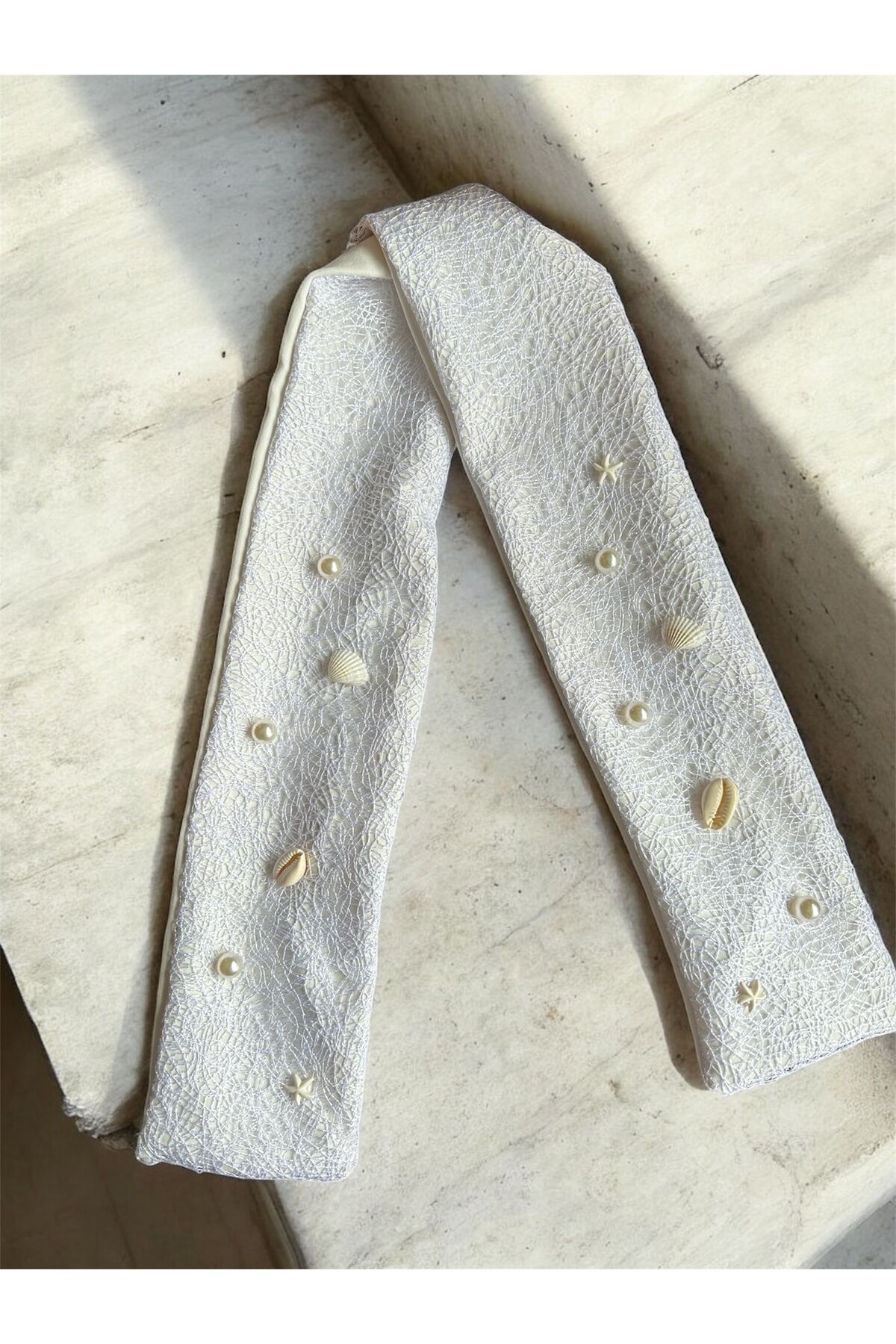 Özel seri İpek Dantel inci Telli Bandana İnci detaylı telli bandana