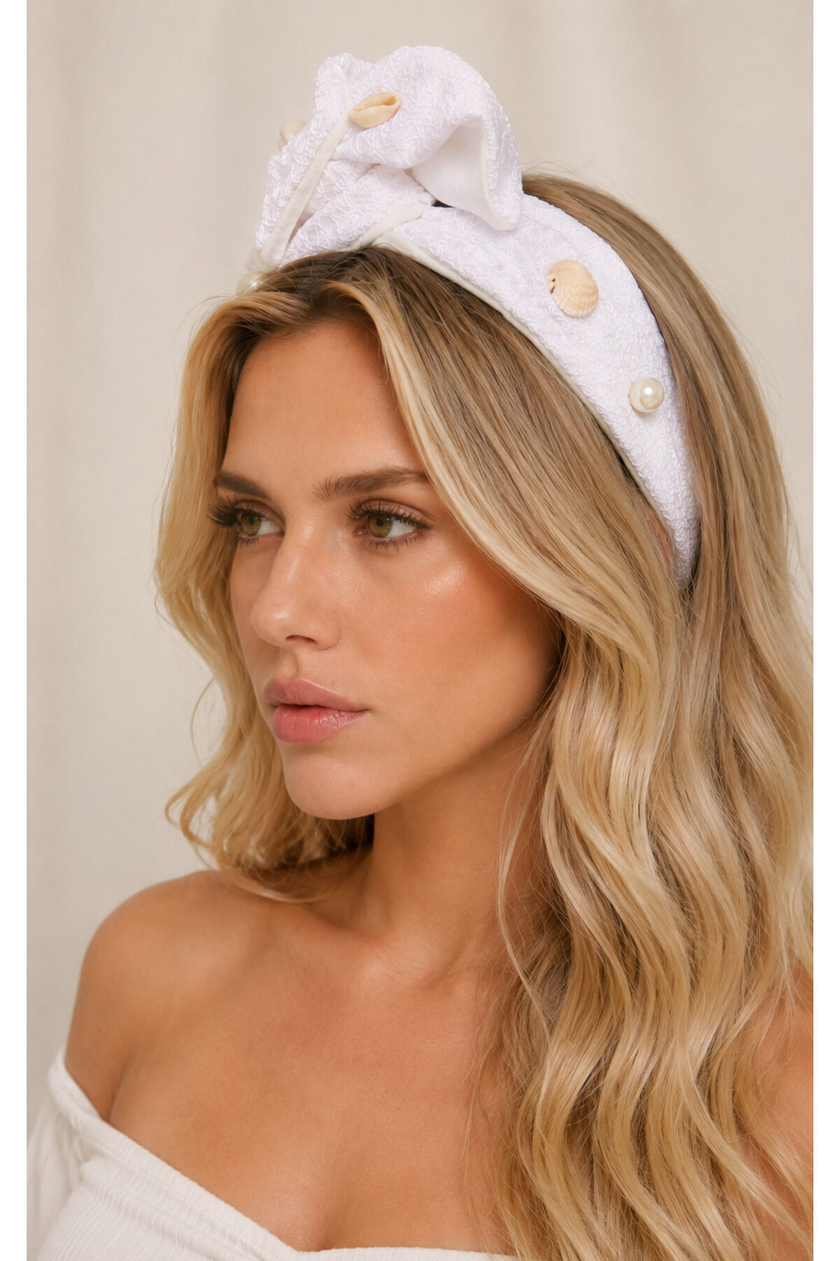 Özel seri İpek Dantel inci Telli Bandana İnci detaylı telli bandana