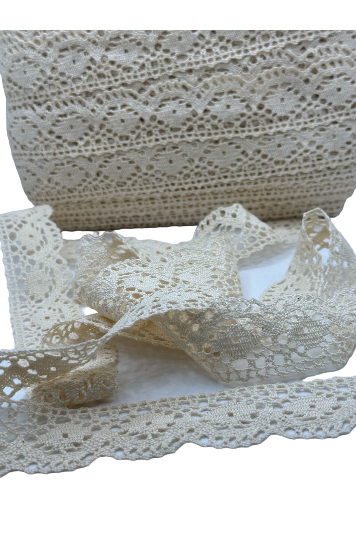 Pamuklu Dantel şerit güpür  Dantel şerit 3 metre