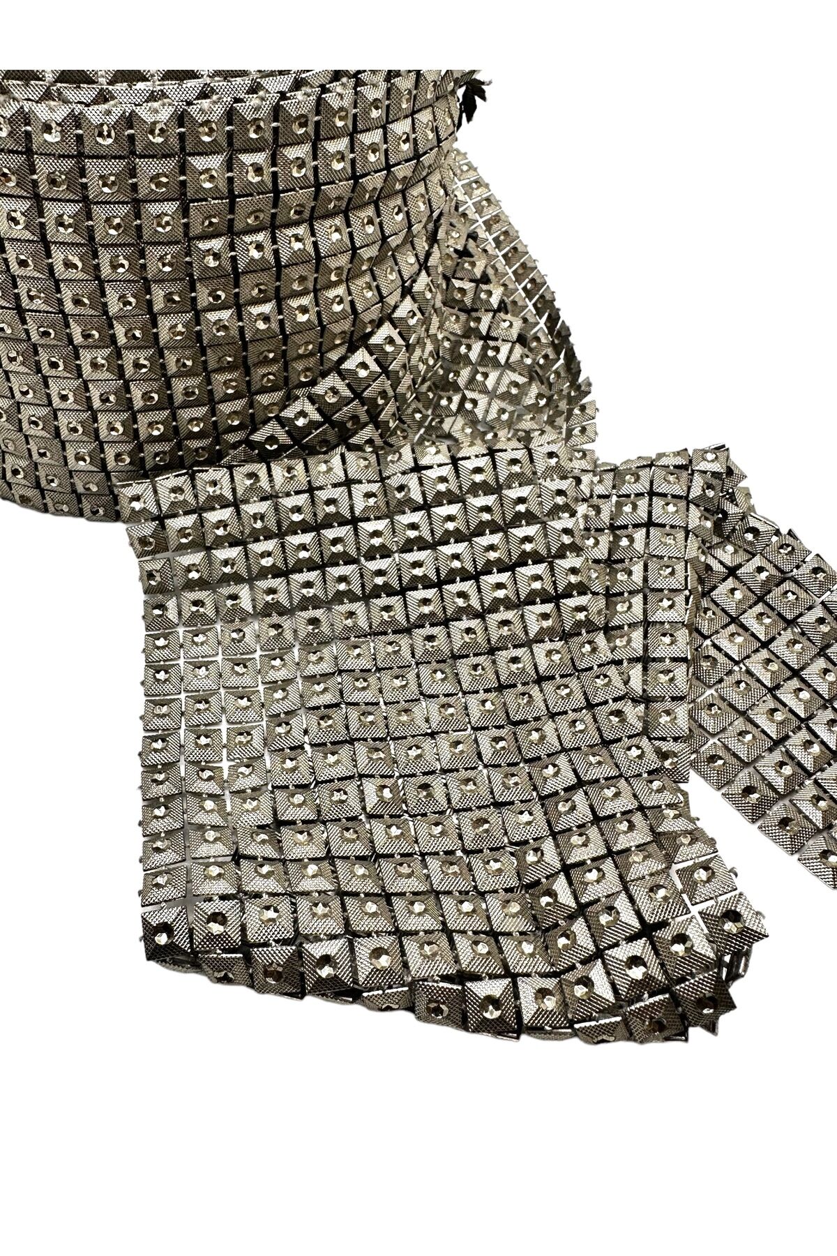 Dekoratif Şerit Taşlı Şerit bronz taşlı 2 metre 10 cm Parlak Enli Şerit