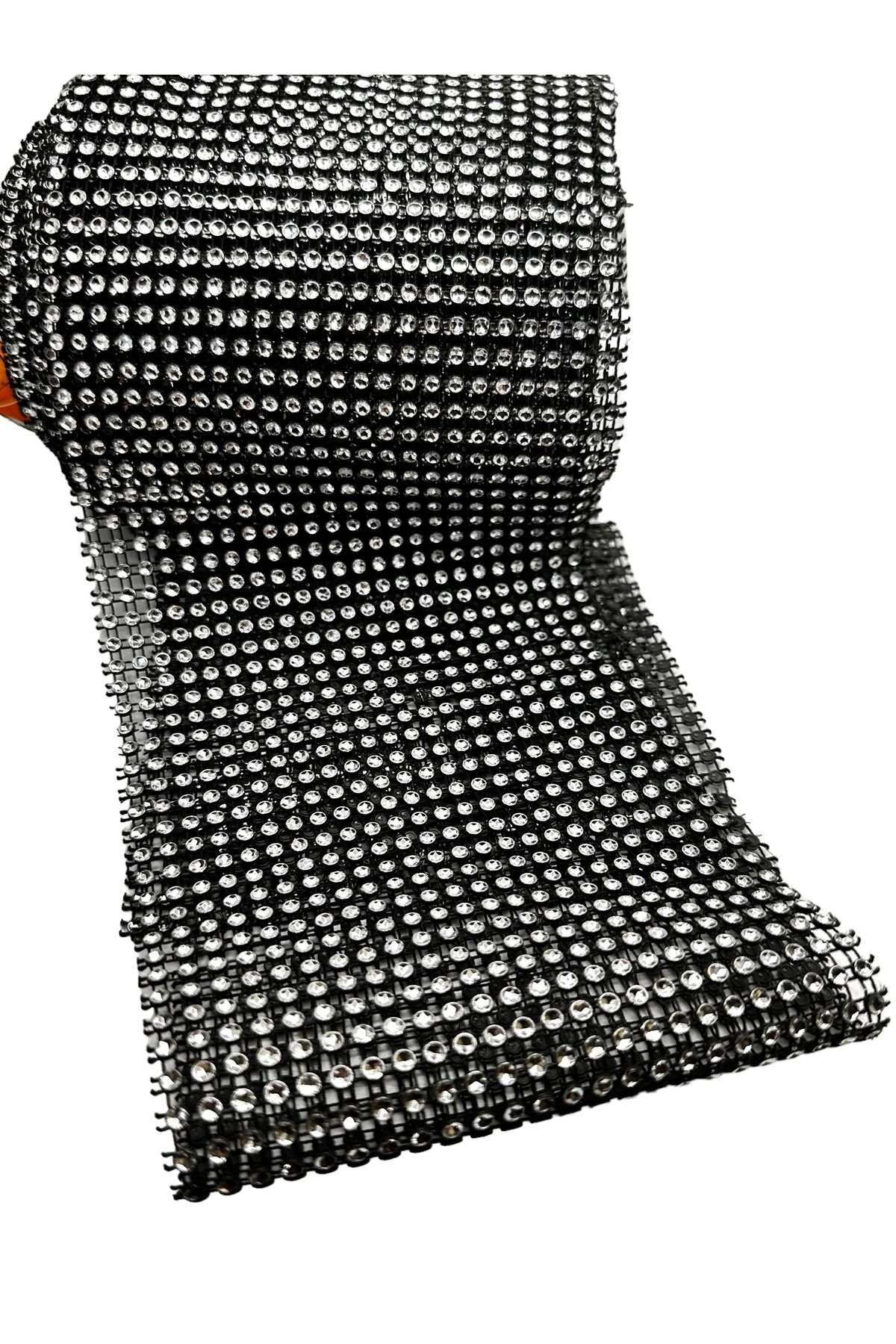 Dekoratif Şerit Taşlı Şerit Gümüş 2 metre 11 cm parlak enli şerit