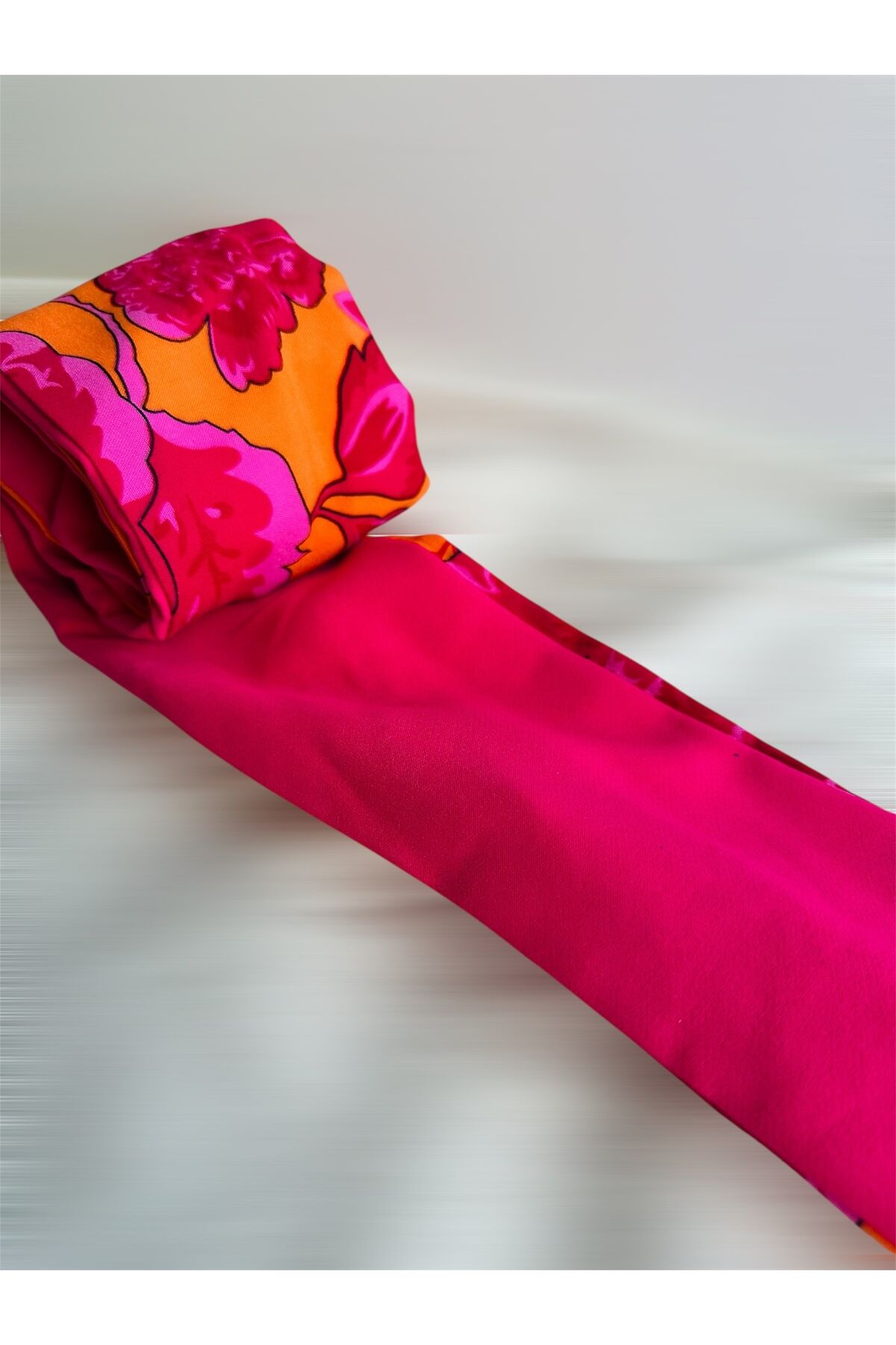 2 taraflı Telli bandana Çift taraflı Telli Saç bandı Puantiye Pembe-çiçekli - M