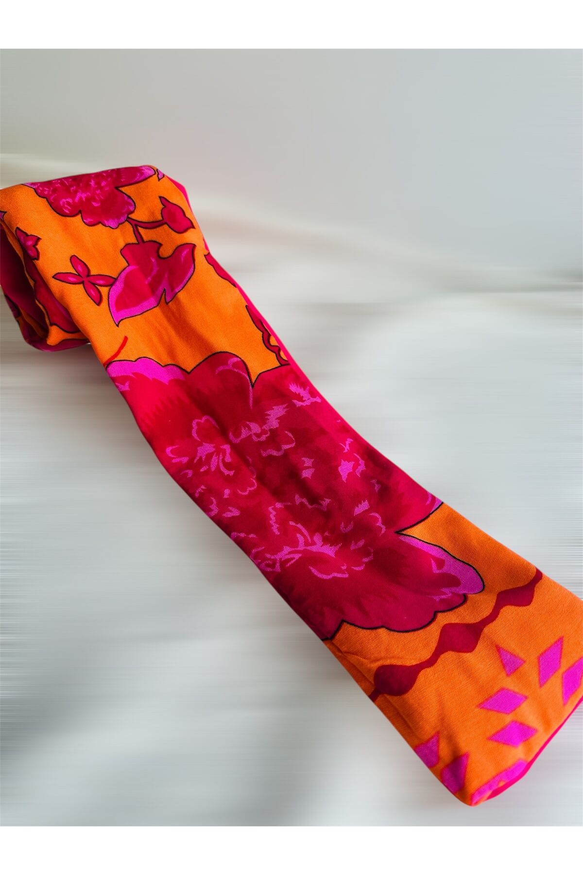 2 taraflı Telli bandana Çift taraflı Telli Saç bandı Puantiye Pembe-çiçekli - M