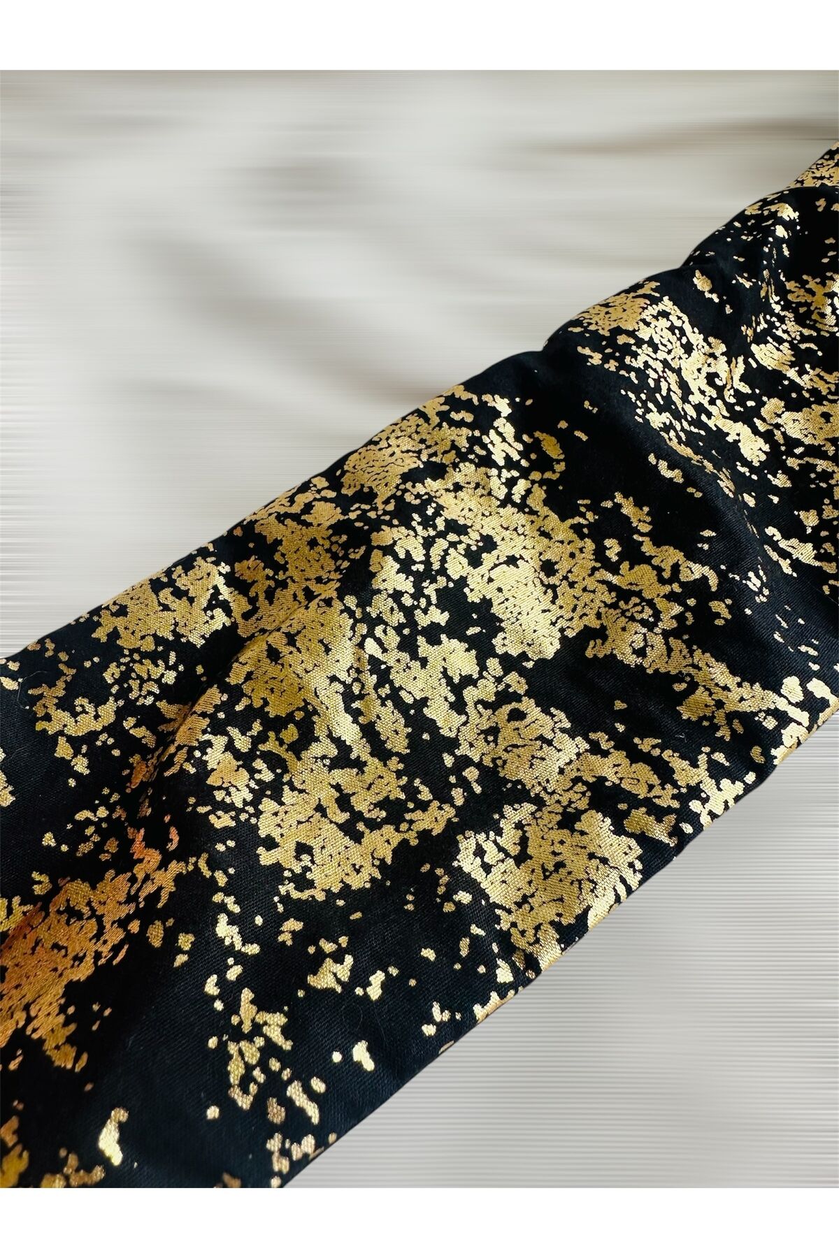 2 taraflı Telli bandana Çift taraflı Telli Saç bandı Puantiye Siyah-Parlak - M