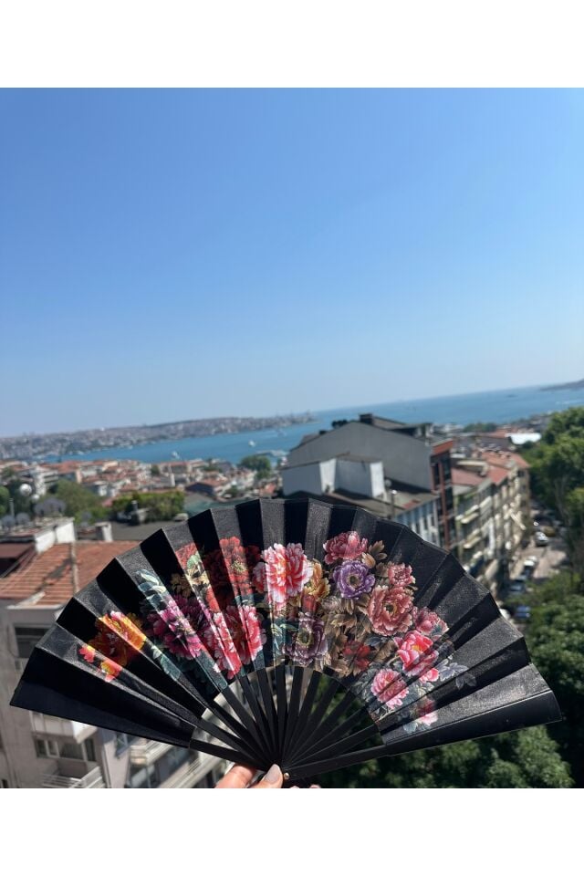 Yüksek Kalite Yelpaze Festival Yelpaze Plaj Desenli Yelpaze Dayanıklı Büyük Boy Yelpaze 17x 42 Cm
