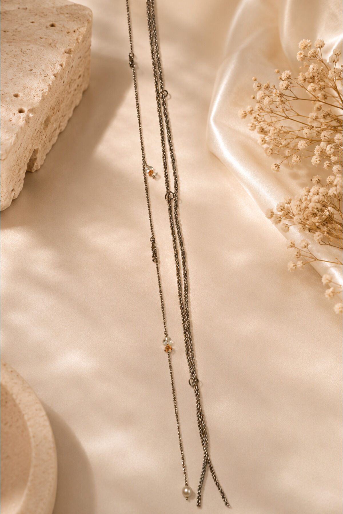 Bohem Altın Renk Saç Zinciri Turkuaz Boncuk ve Kristal Charm Detaylı Festival Plaj Hair Wrap deniz atı Saç Aksesuarı