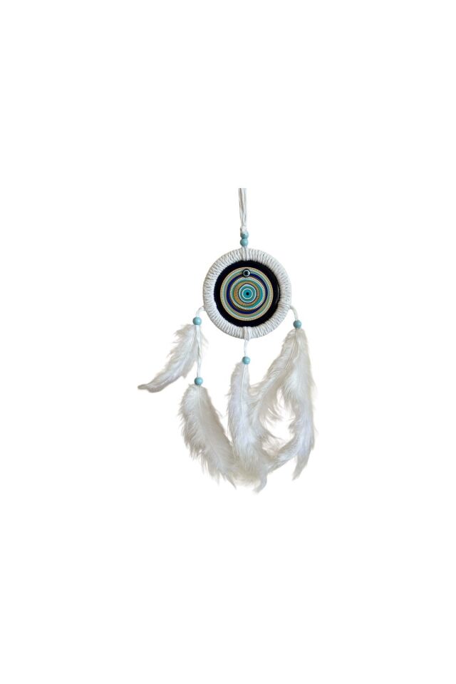Düş Kapanı Porselen Nazar Boncuklu Hand Made Dreamcatcher Kötü Göz Kovucu Rüya Kapanı Duvar Süsü