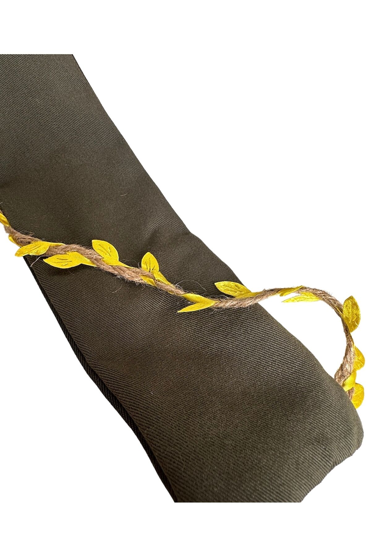 Telli Bandana Bahar serisi Telli Saç bandı yaprak detaylı yeşil-sarı - M