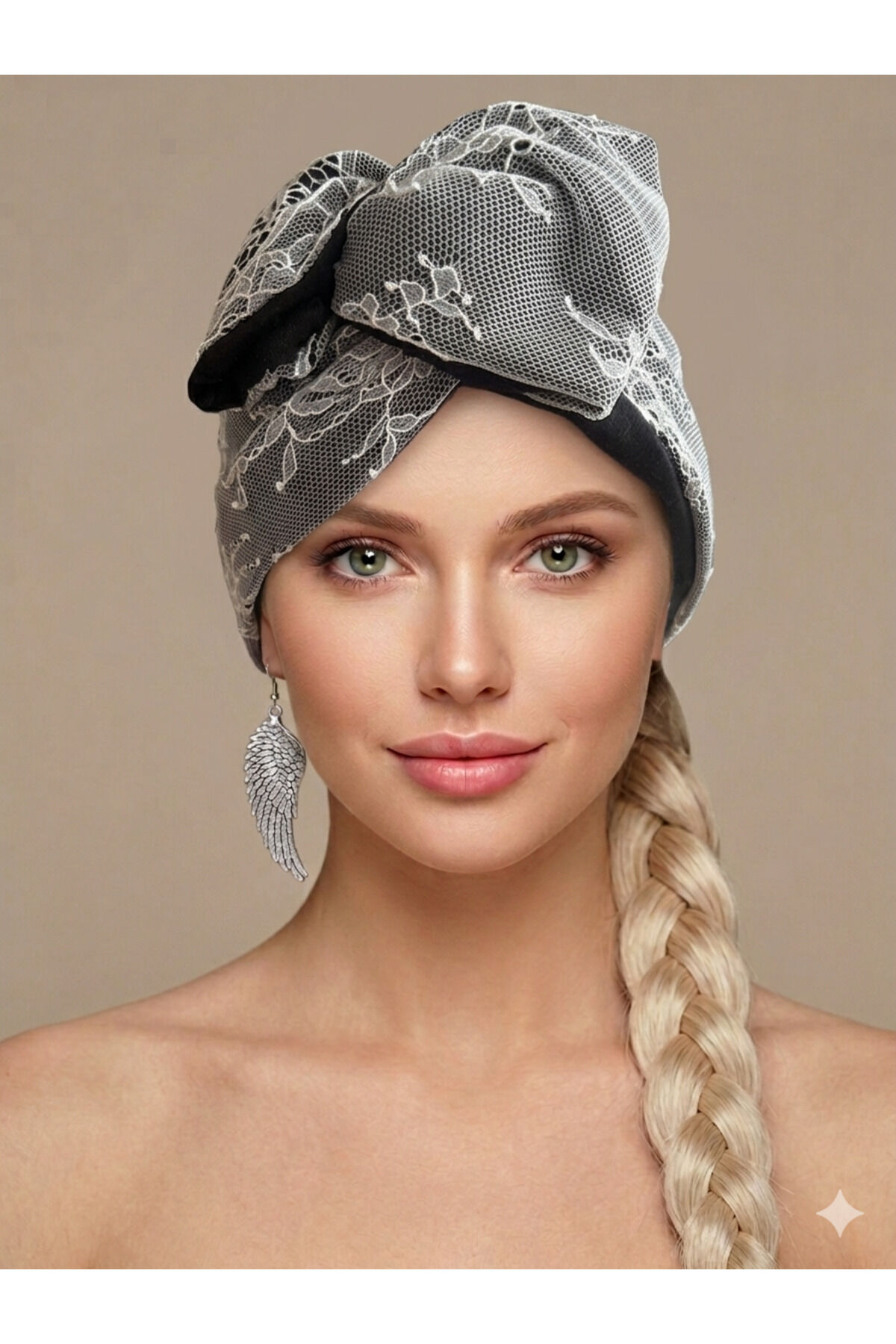 Telli Bandana özel seri kaliteli kumaş telli saç bandı fransız dantel saç bandı Beyaz siyah dantel