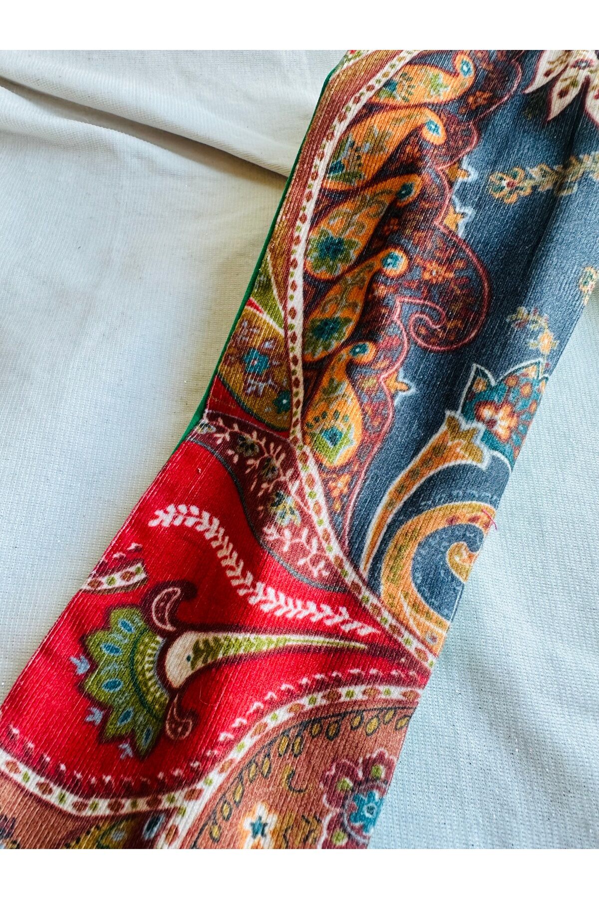 Çift Taraflı Telli Bandana 2 Renk telli saç bandı Çok Renkli-yeşil
