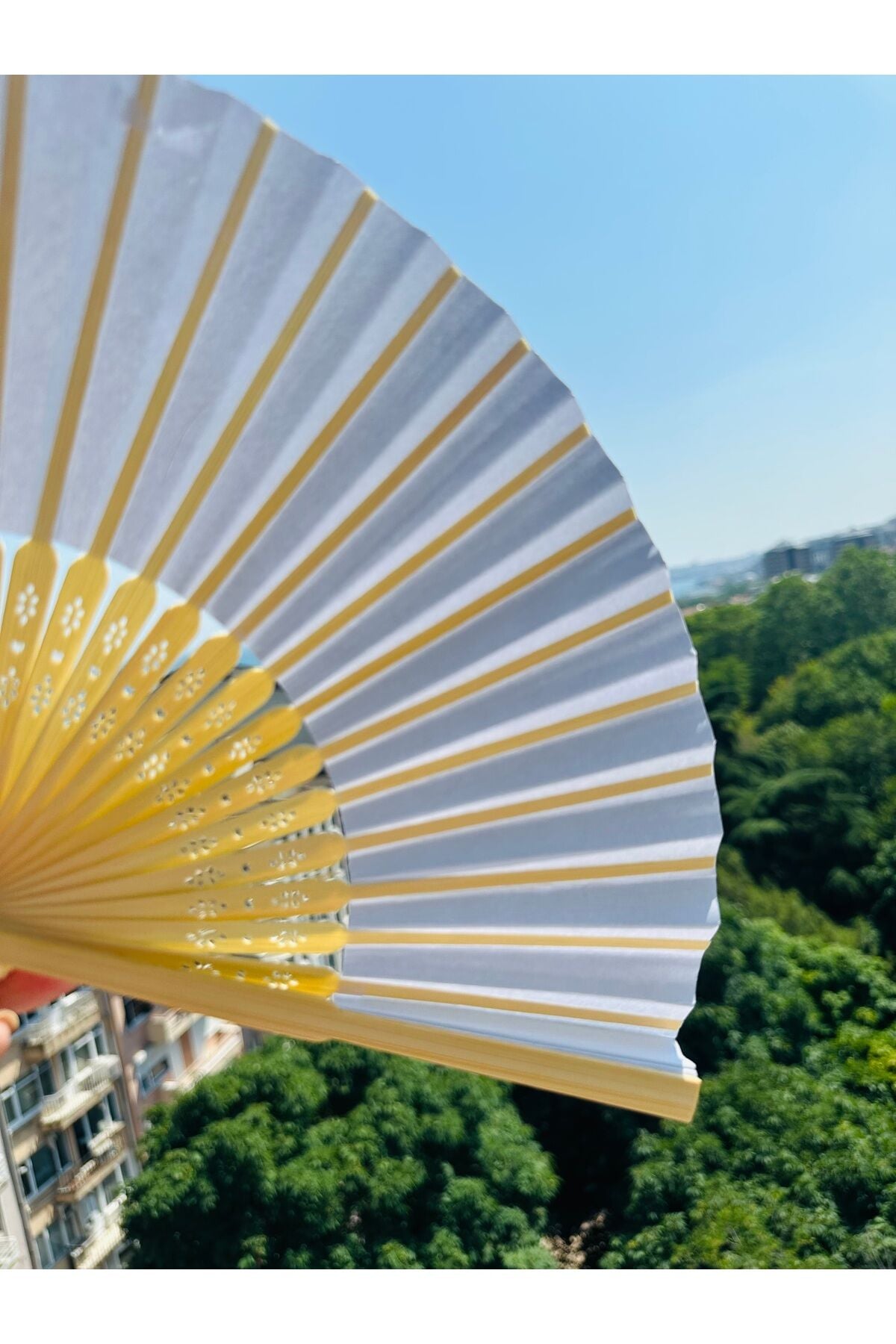 Bambu Kağıt Yelpaze serinletici dekoratif plaj festival yelpaze