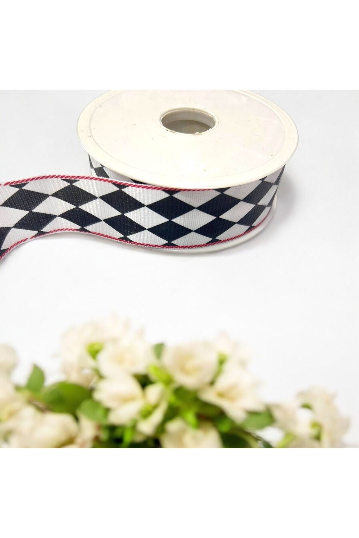 Dama Desenli Grogren Kurdele 3cm 2 Metre