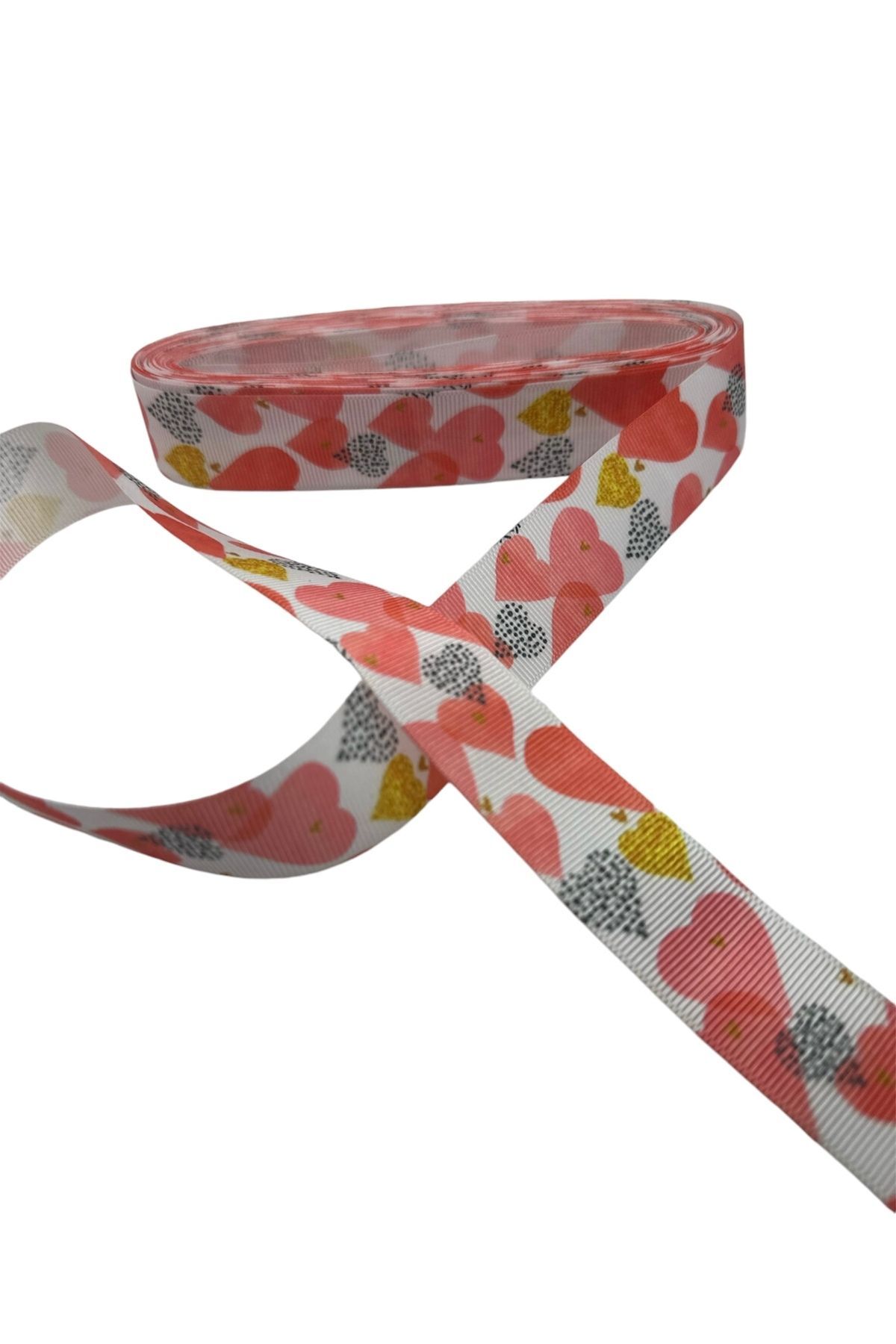 Kalp desenli kurdele Grogren kalp kurdele Kalpli kurdele 2.5 cm 5 metre