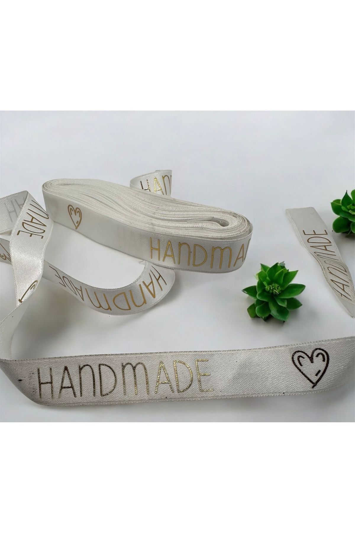Paketleme kurdelesi Handmade yazılı kurdele Handmade kurdele handmade şerit  2,5 cm 5m