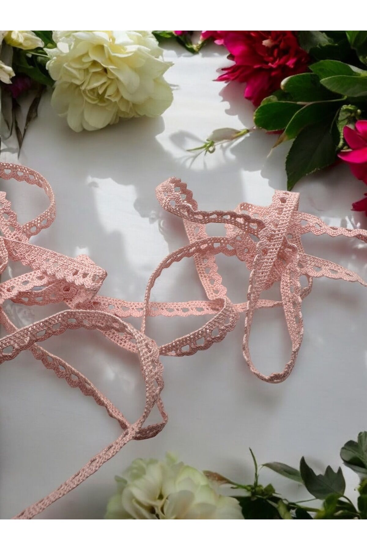 Pamuk kurdele Pamuk dantel Kurdele  pamuklu kurdele dantel şerit 1 cm 5 metre