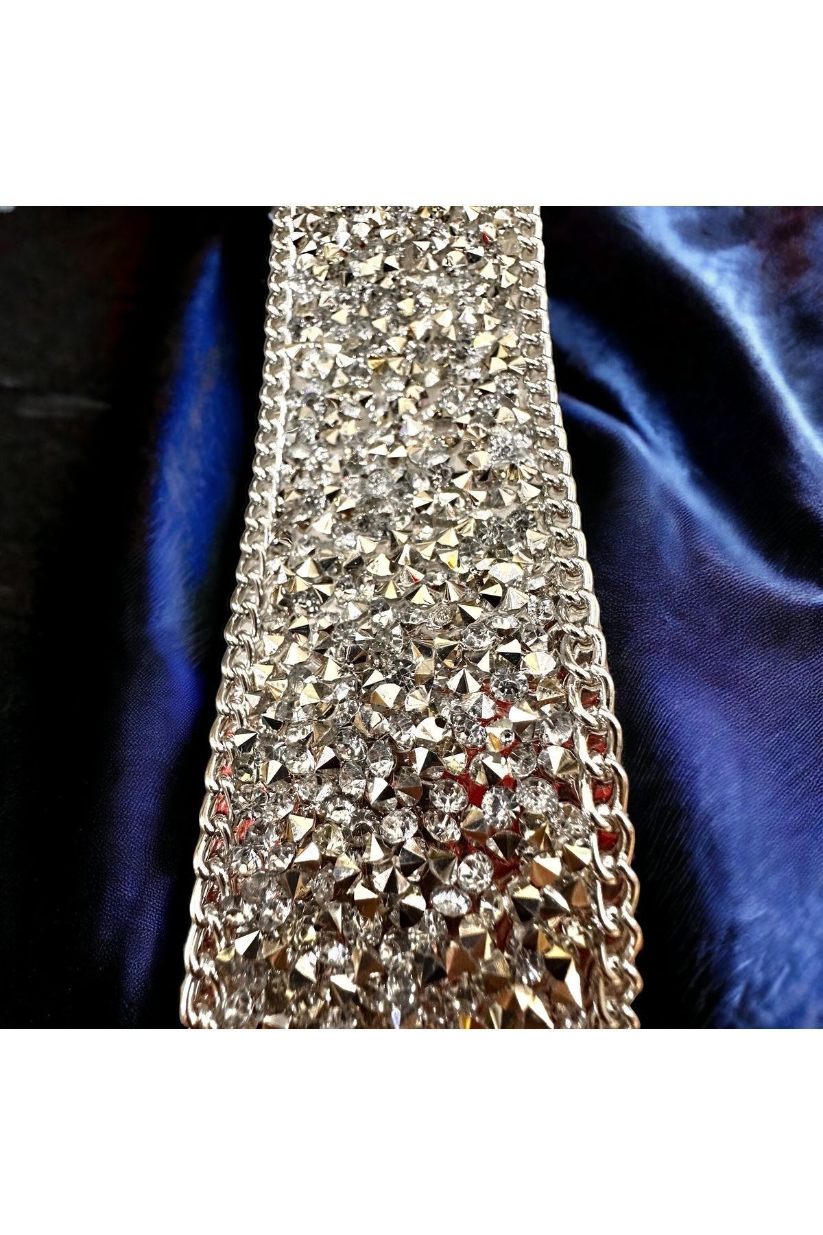 Swarovski Taşlı Kurdele Taşlı Kurdele Parıltılı Kurdele 1 Metre 4 Cm