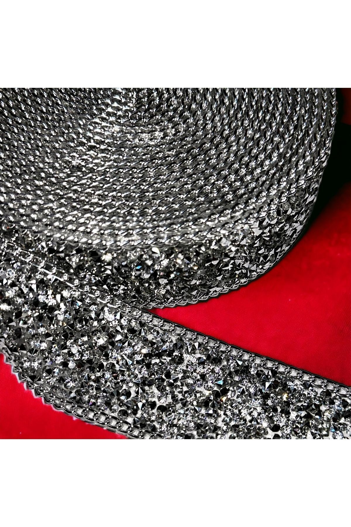 Swarovski Taşlı Kurdele Taşlı Kurdele Parıltılı Kurdele 1 Metre 4 Cm