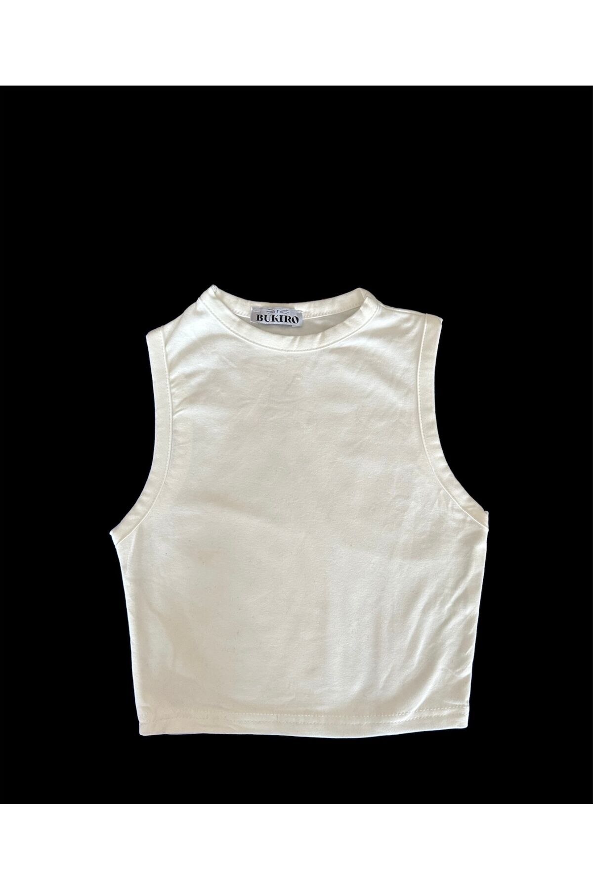 Beyaz Crop Top Beyaz soft kumaş crop kolsuz beyaz bluz S/M