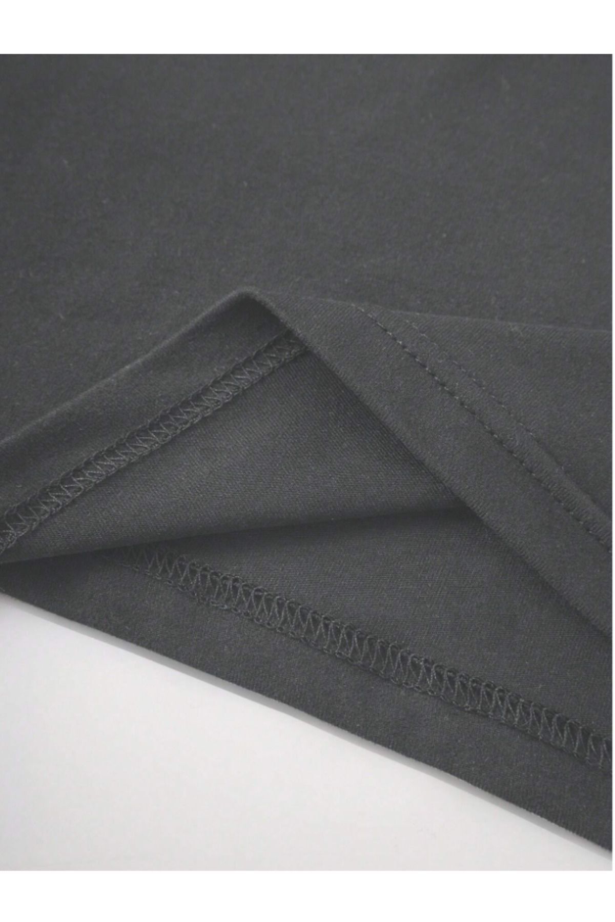 Bisiklet Yaka Basic Uzun Kollu vücudu saran fitted body yumuşak kumaş soft touch bluz koyu füme - M