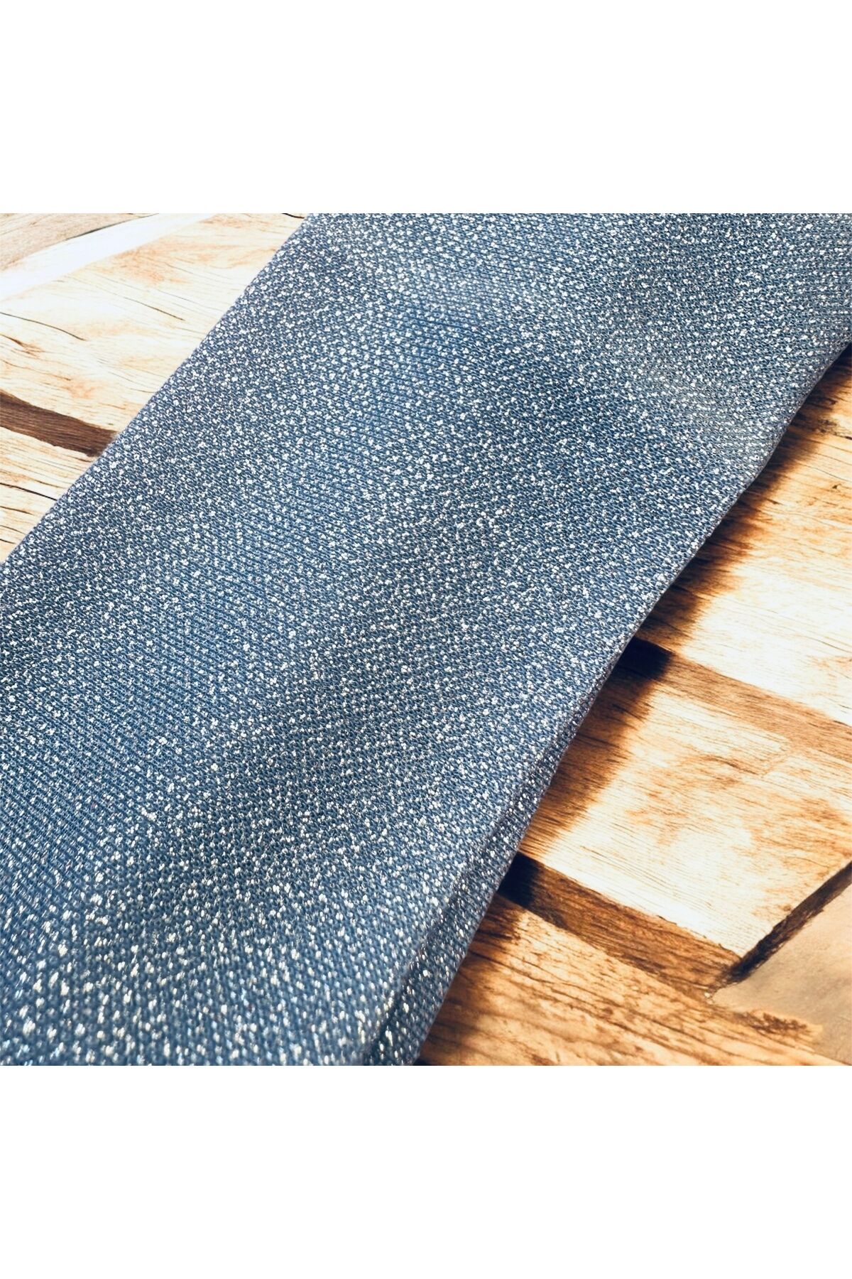 Bebek mavisi saç bandı mavi simli bandana elastik parlak saç bandı