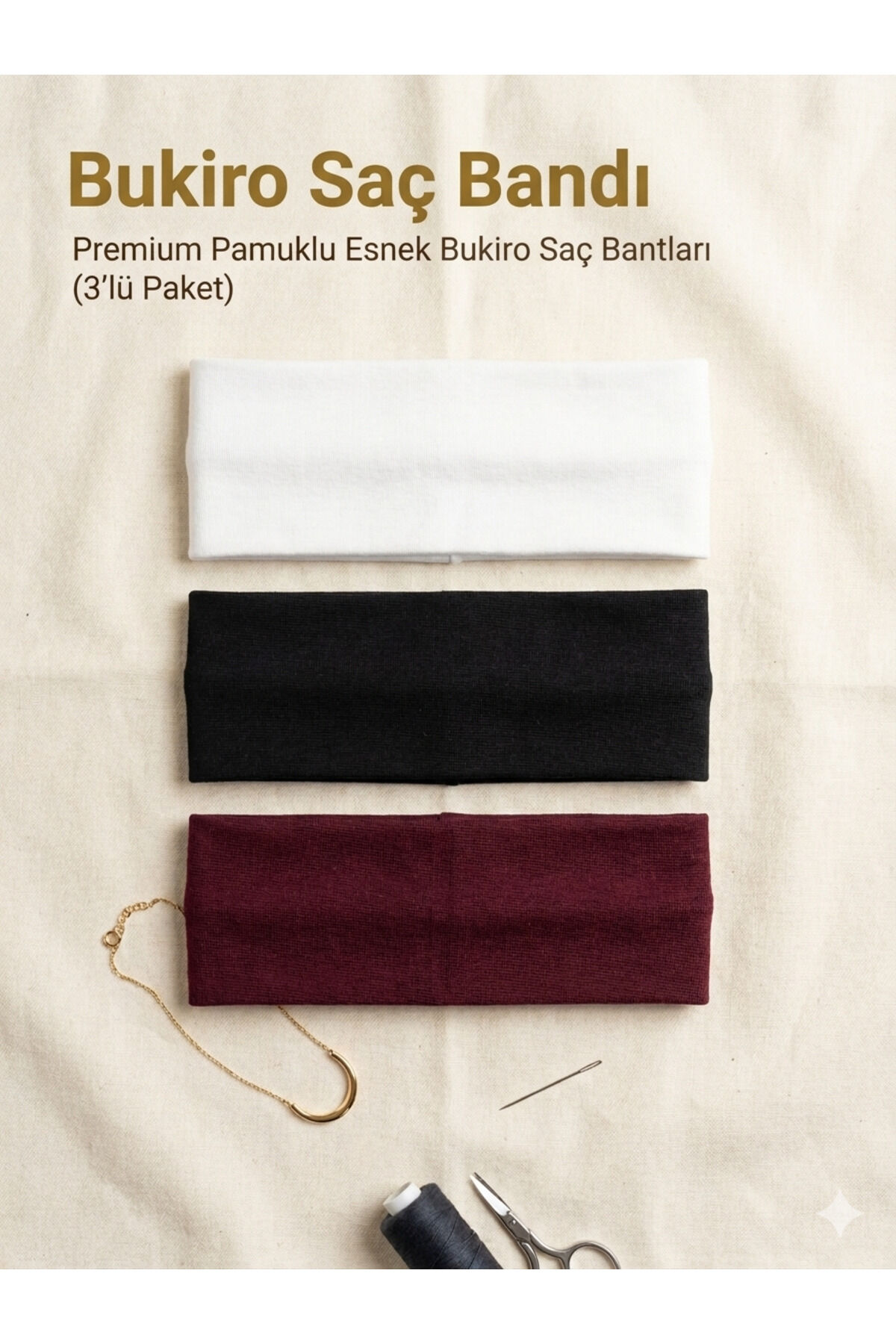 Bordo pamuklu saç bandı lastik yumuşak bandana siyah saç bandı