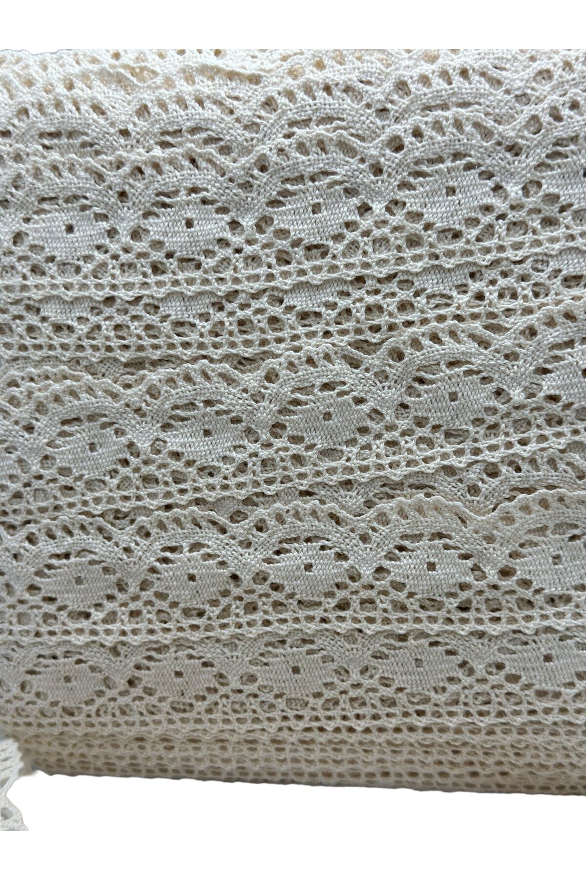 Pamuklu Dantel şerit güpür  Dantel şerit 3 metre krem