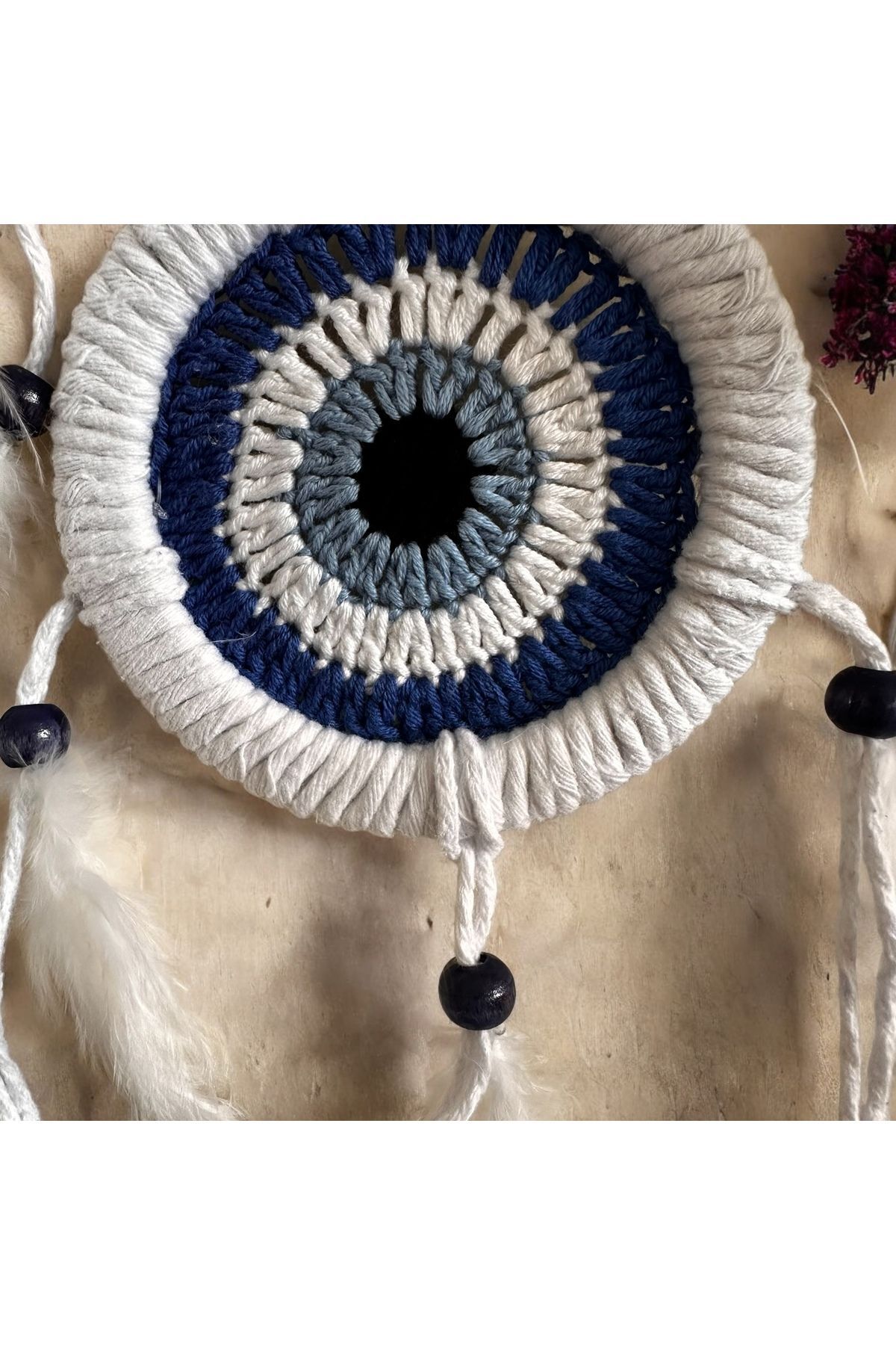 Nazar boncuklu Düş Kapanı, Rüya Kapanı, Dream Catcher 2li mavi