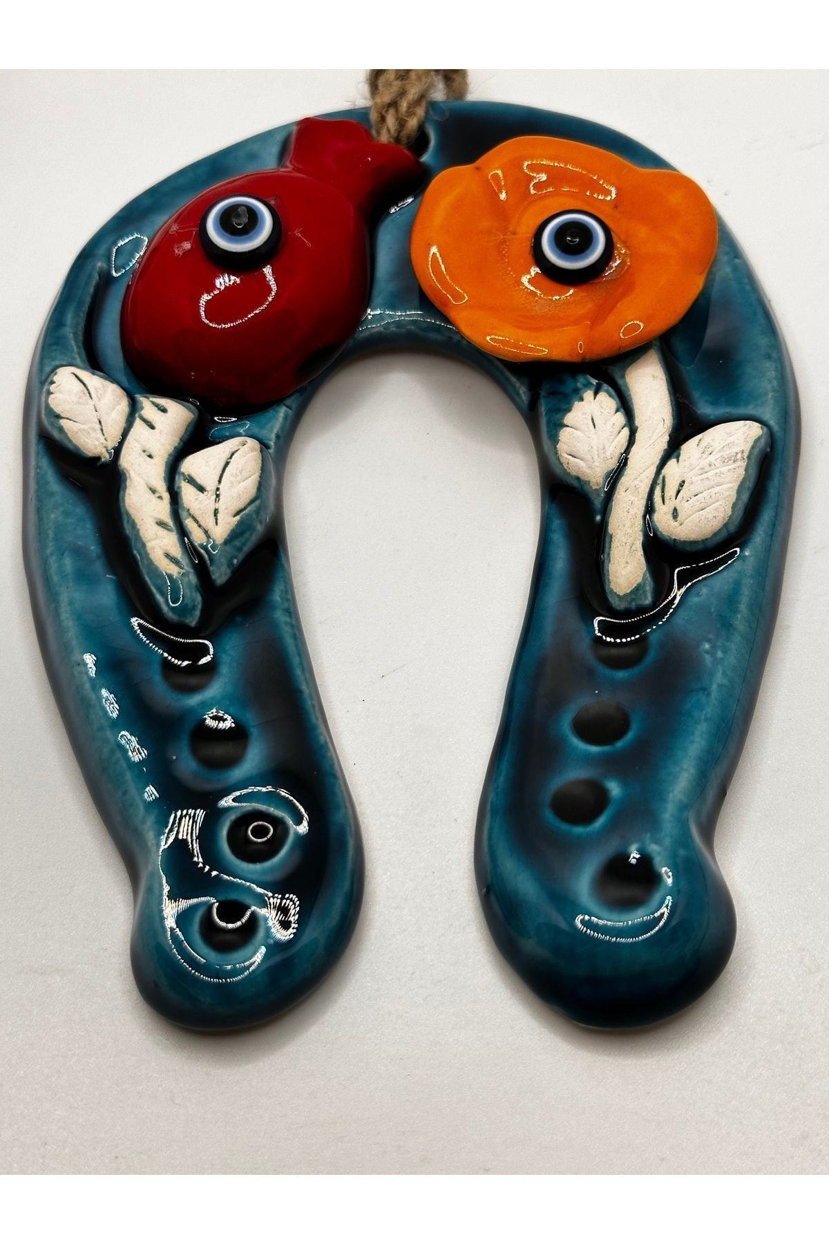 Nazarlık, Balkon,kapı,duvar, Bahçe Süsü, Nazar Boncuklu bereket at nalı fatma ana eli 29cm at nalı