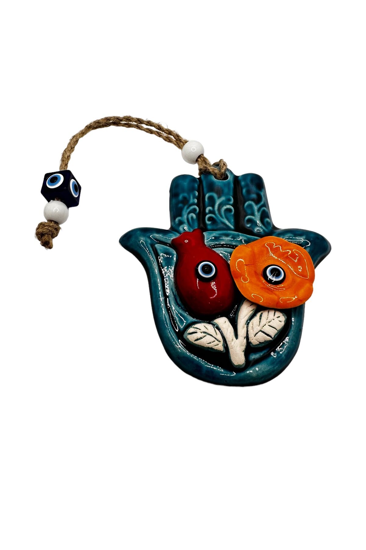 Nazarlık, Balkon,kapı,duvar, Bahçe Süsü, Nazar Boncuklu bereket at nalı fatma ana eli 29cm fatmaanaeli