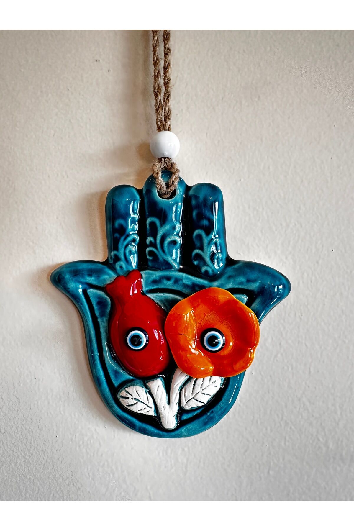 Nazarlık, Balkon,kapı,duvar, Bahçe Süsü, Nazar Boncuklu bereket at nalı fatma ana eli 29cm fatmaanaeli