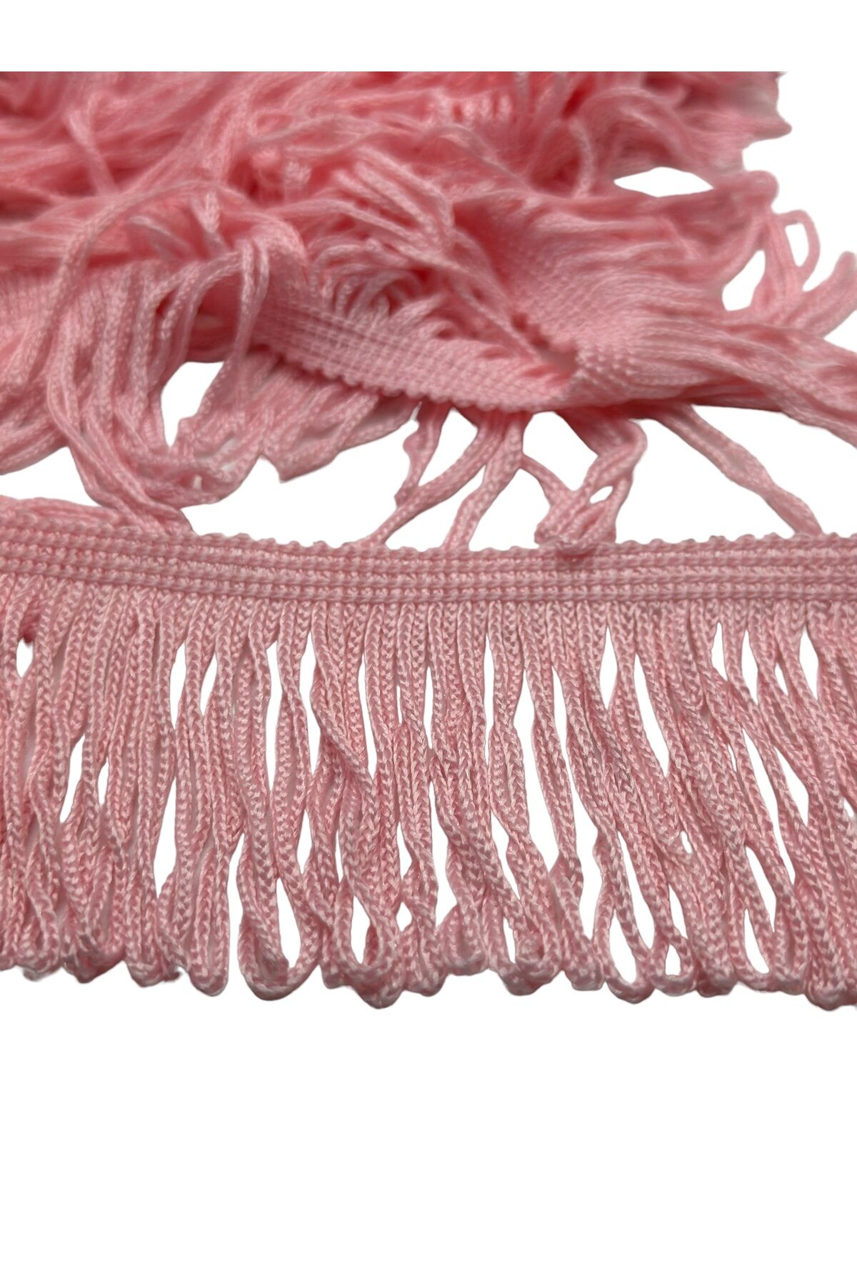 Püskül Koltuk Yastık Örtü Püskülü Saçak Püskül Şerit Pamuklu 3 metre pudra pembe