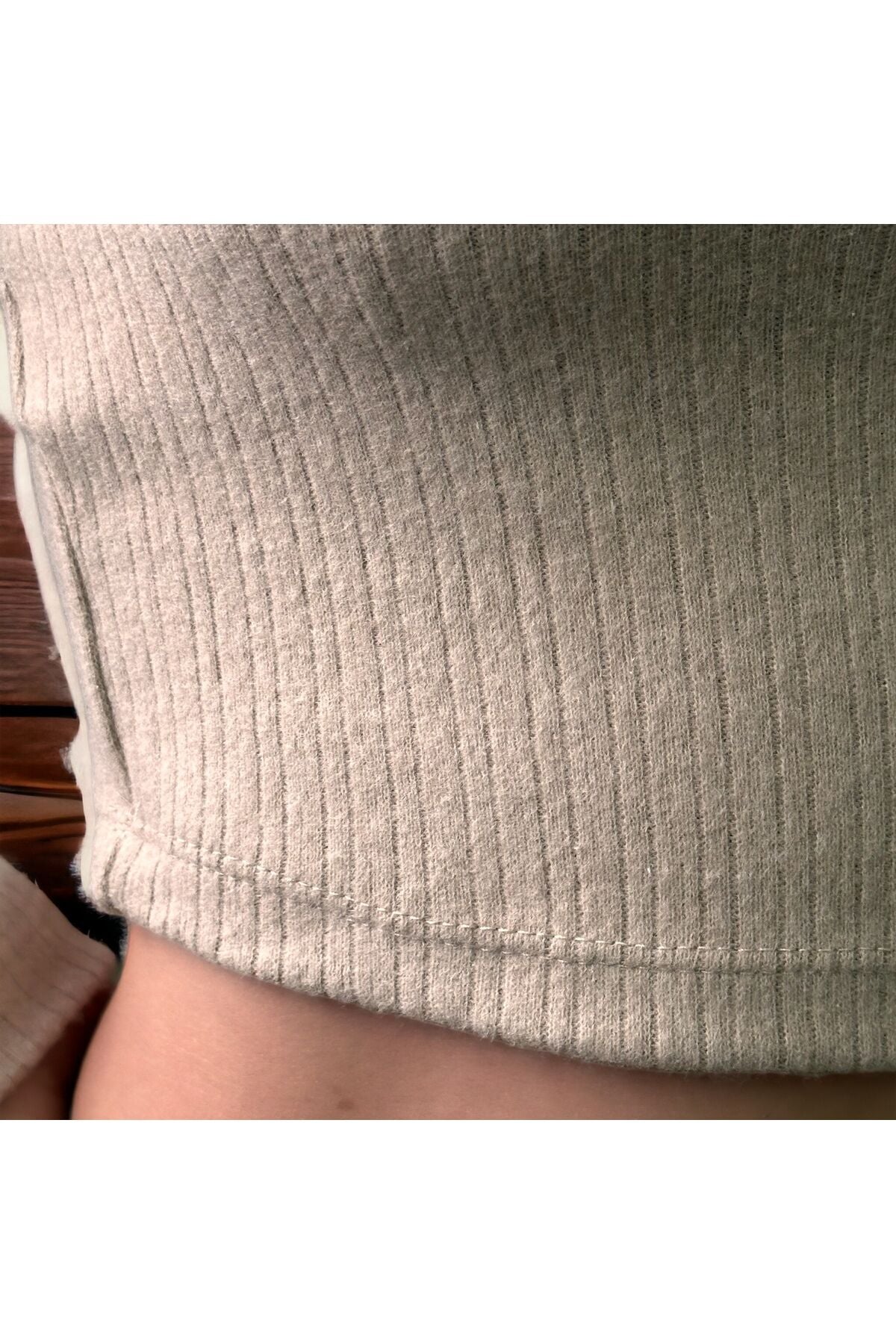 Yarım Balıkçı Yumuşak Dokulu Crop Kazak Peluş Dokulu Crop Kazak Fitted/vücuda Oturan Yumuşak Kazak sutlu kahve - L