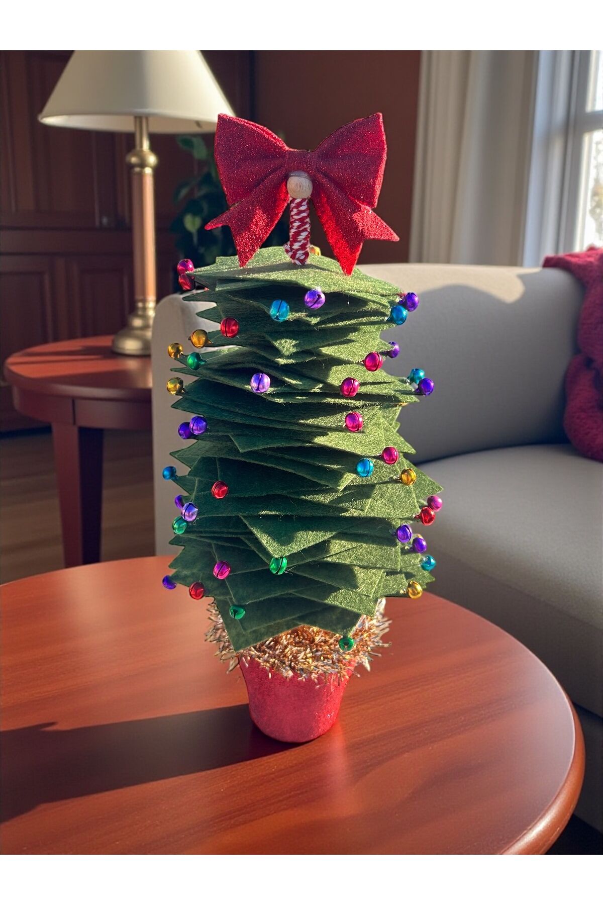 El yapımı tasarım Yılbaşı ağacı , saksılı mini yılbaşı ağacı masa süsü yılbaşı ağacı 45cm