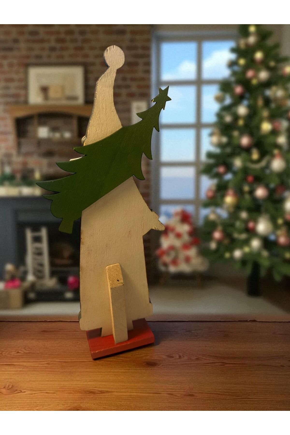 Ahşap Noel Baba masa süsü Hediyelik noel baba masa süsü