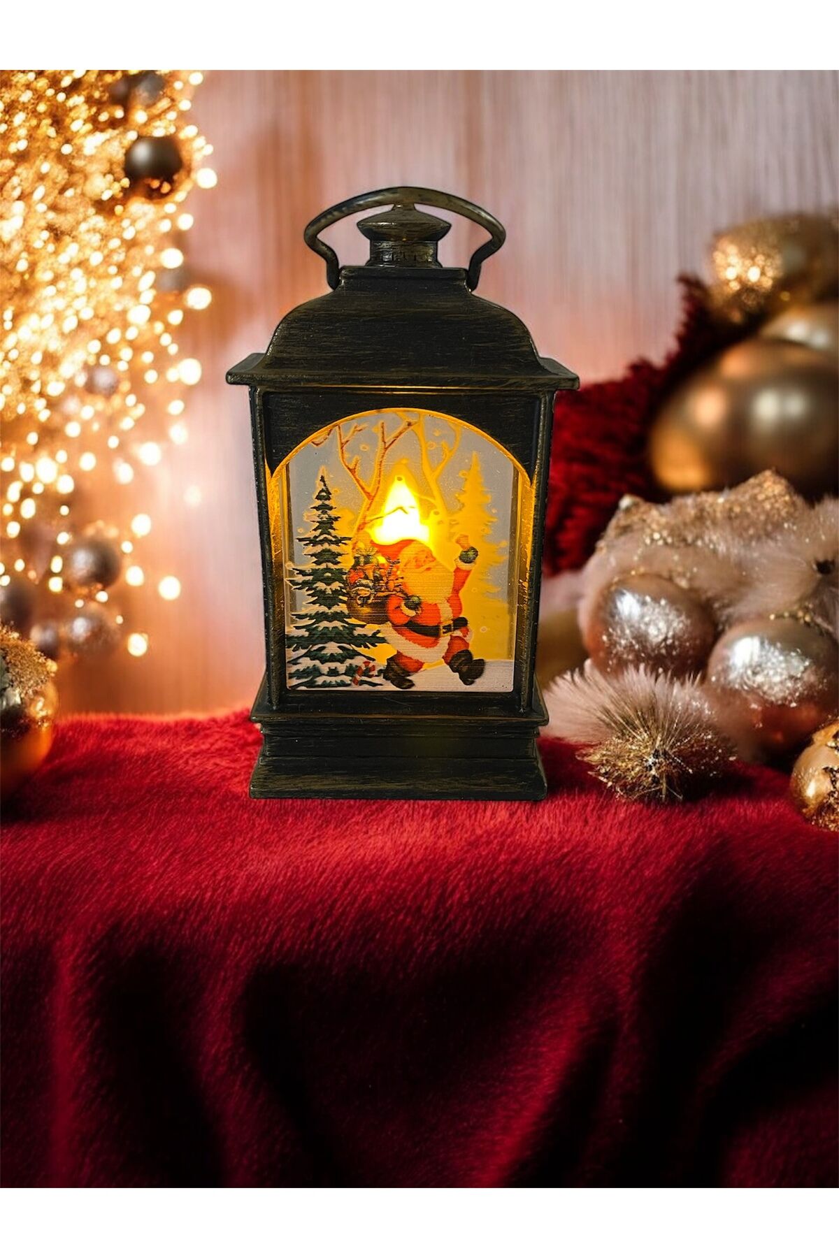Isıklı Noel Baba feneri Işıklı kardan adam lamba