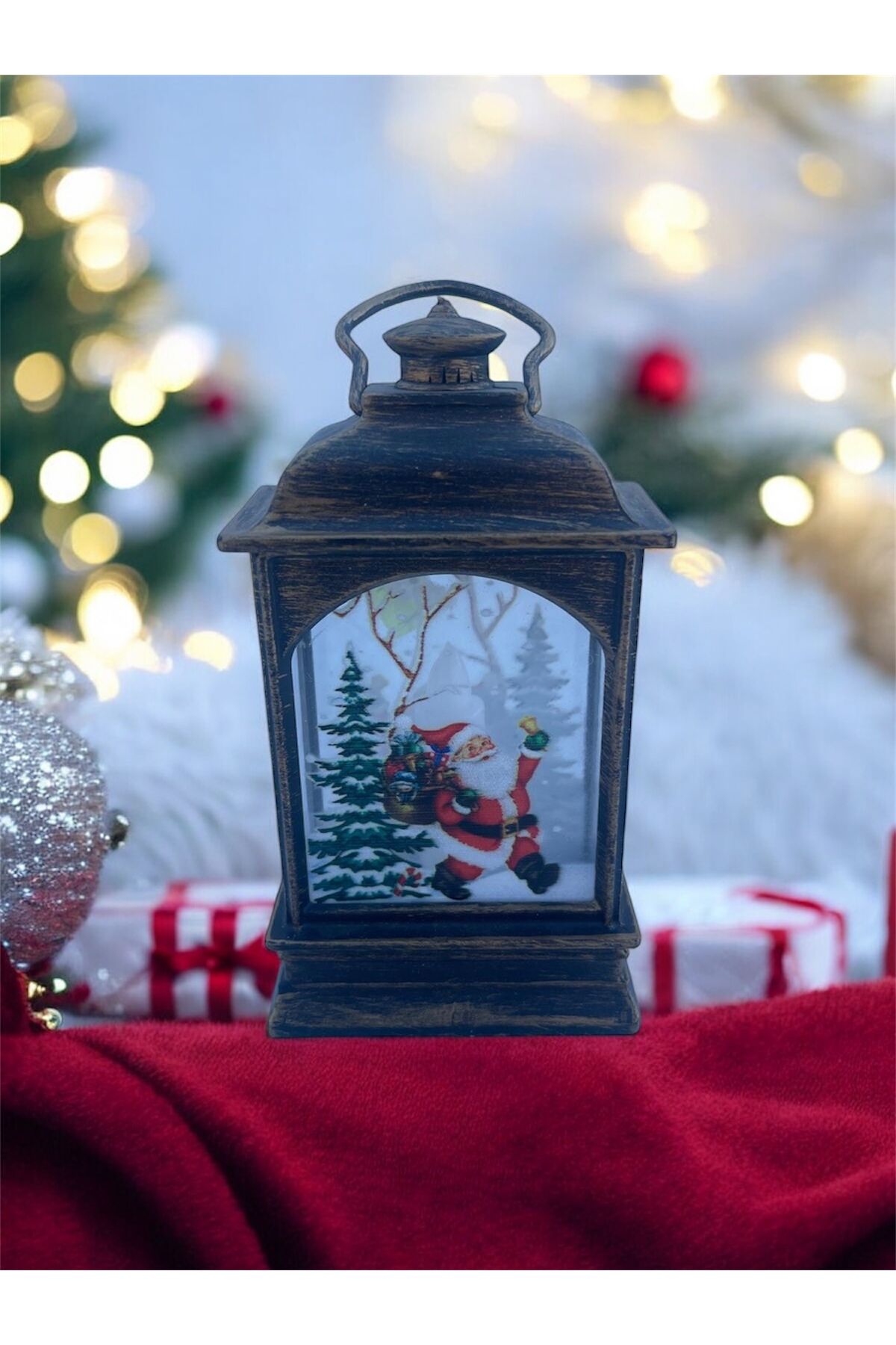 Isıklı Noel Baba feneri Işıklı kardan adam lamba