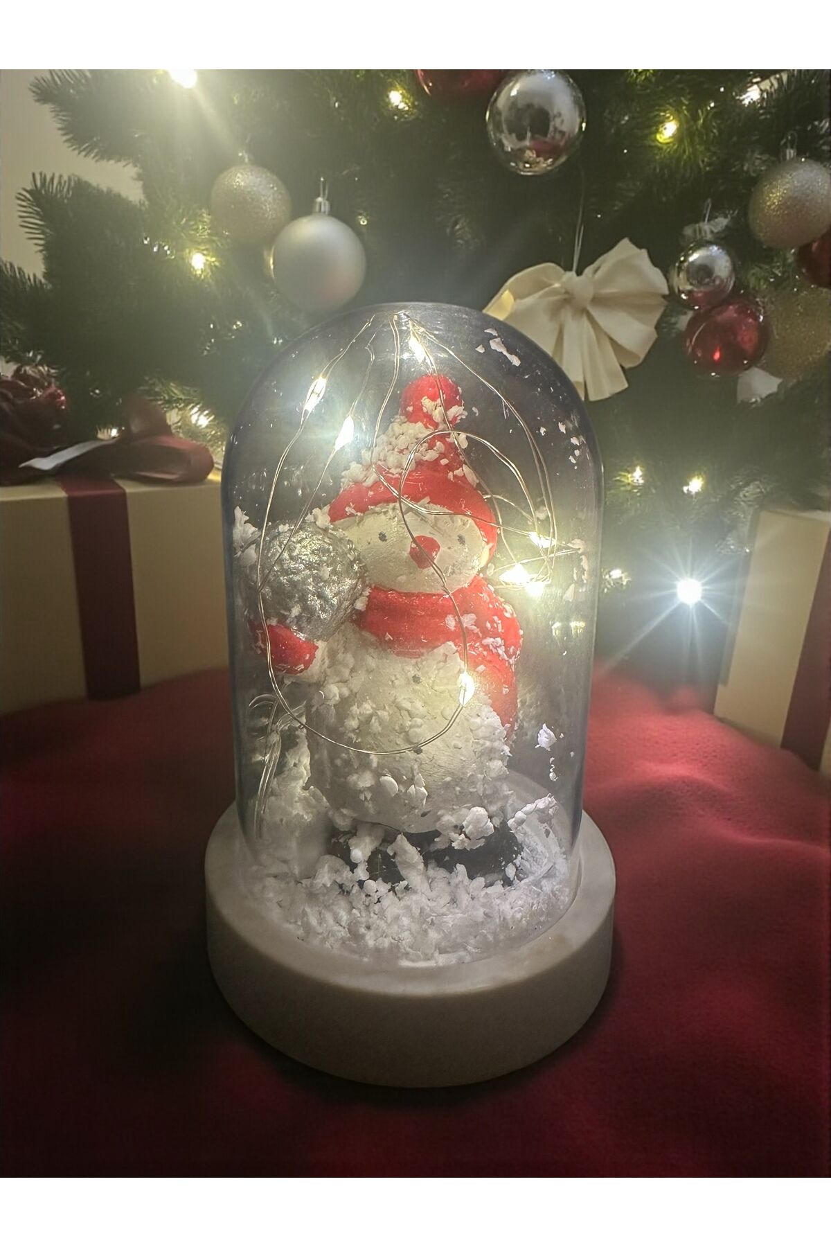 Kardan Adam Figürlü Işıklı Led Lamba Kış Temalı Yılbaşı ağacı ışık Led Yılbaşı temalı hediye