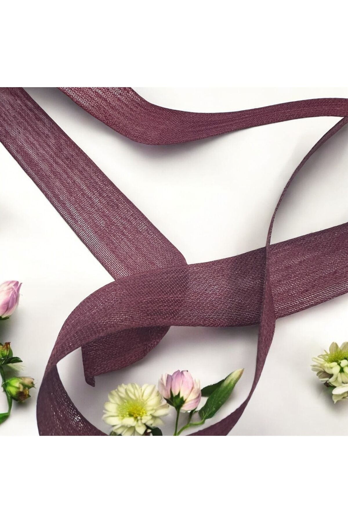 Keten Kurdele 5 Metre 2 Cm Fiyonk Kurdelesi bordo