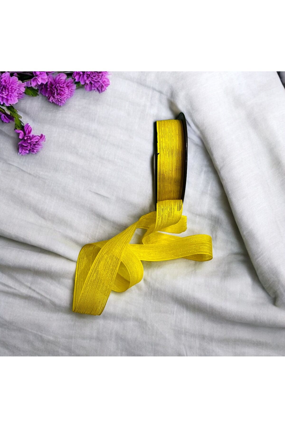 Keten Kurdele 5 Metre 2 Cm Fiyonk Kurdelesi sarı