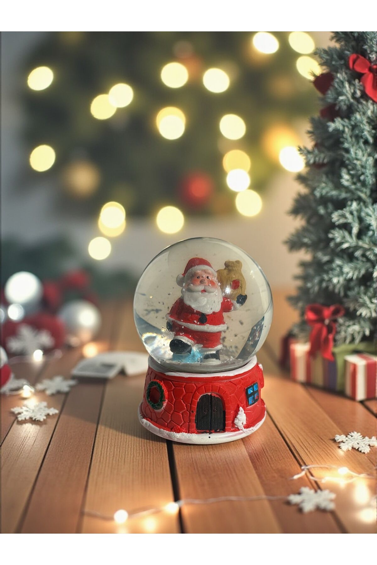 Yılbaşı Kar Küresi noel baba temalı yılbası kuresi 9x6 cm
