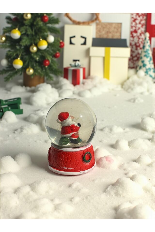 Yılbaşı Kar Küresi noel baba temalı yılbası kuresi 9x6 cm