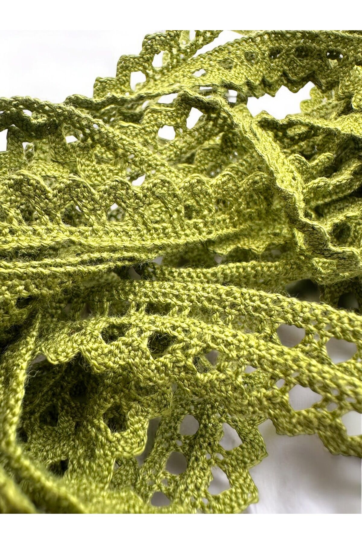 Pamuk kurdele Pamuk dantel Kurdele  pamuklu kurdele dantel şerit 1 cm 5 metre Haki