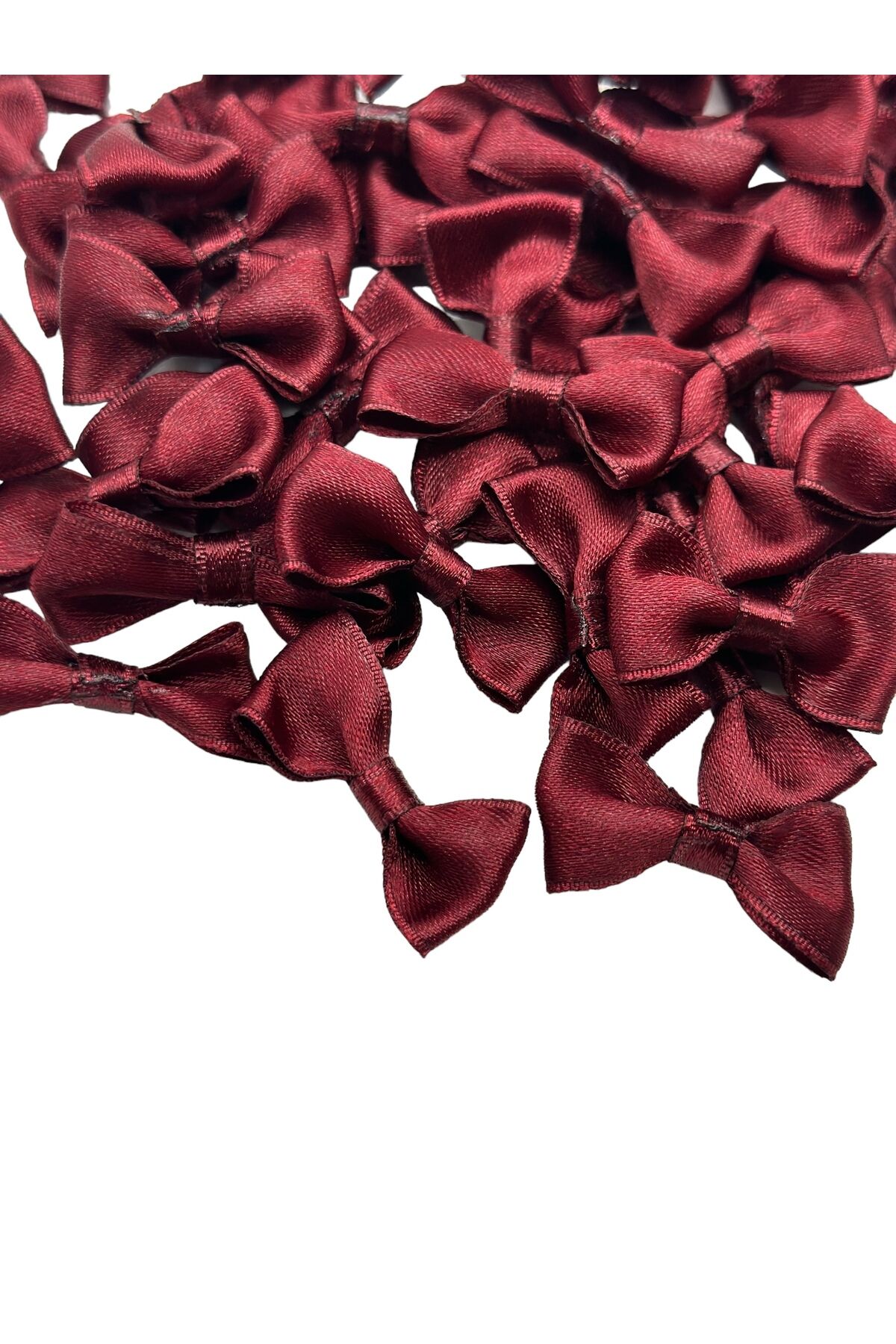 Saten fiyonk Saten kurdele fiyonk 25 adet bordo