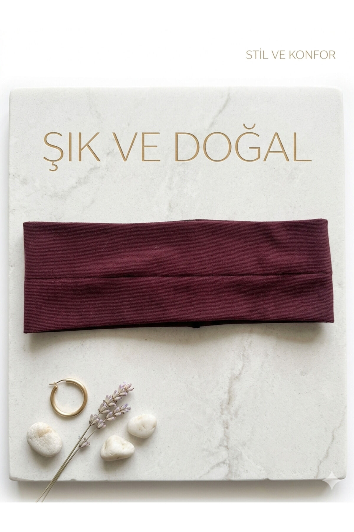 Bordo pamuklu saç bandı lastik yumuşak bandana siyah saç bandı Bordo pamuklu