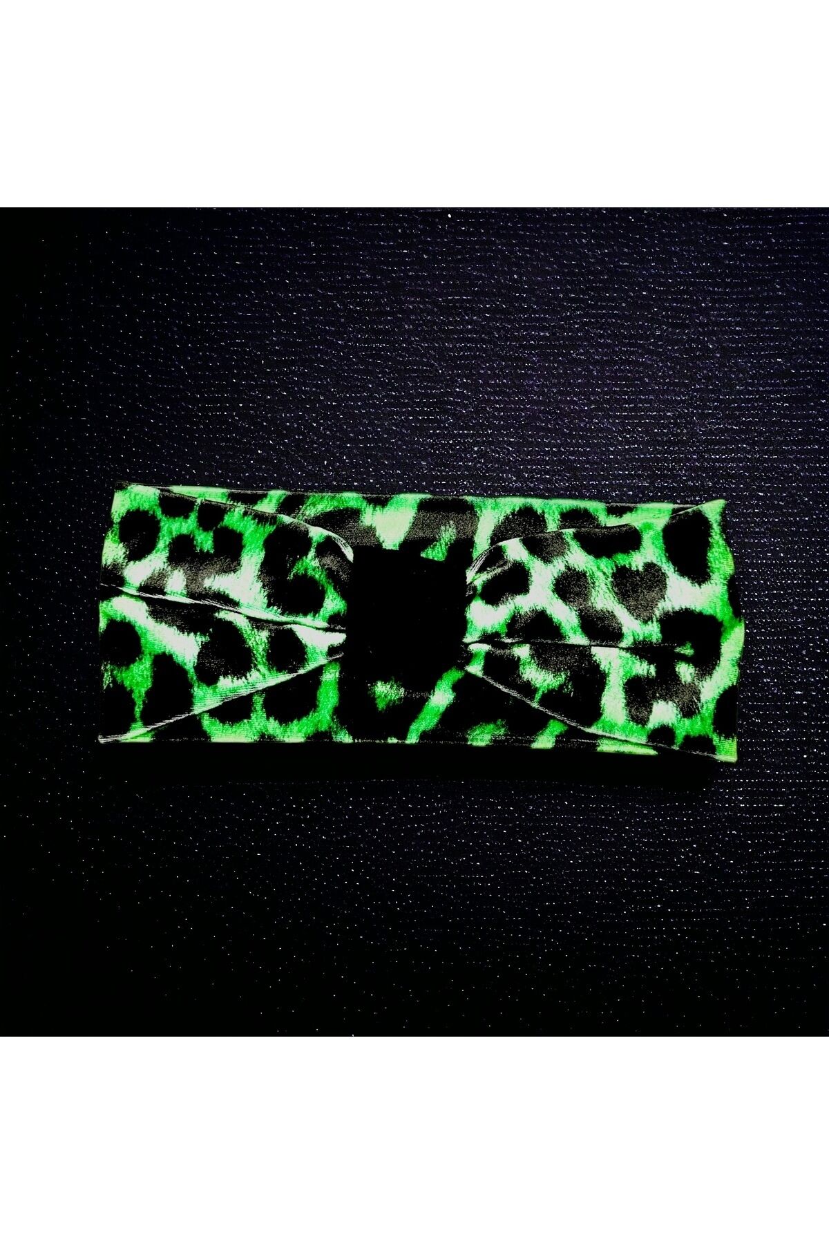 İpek Kadife saç bandı Kışlık saç bandı Yılbaşı hediyesi saç bandı Yumuşak saç bandı peluş saç bandı yeşil leopar