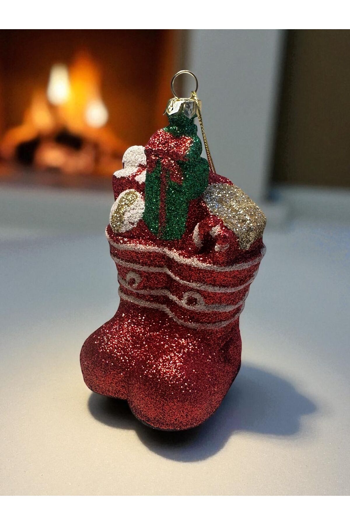 3 boyutlu Simli Yılbası susu Yılbaşı ağacı süs kardan adam noel çorabı Kırmızı noel corabı