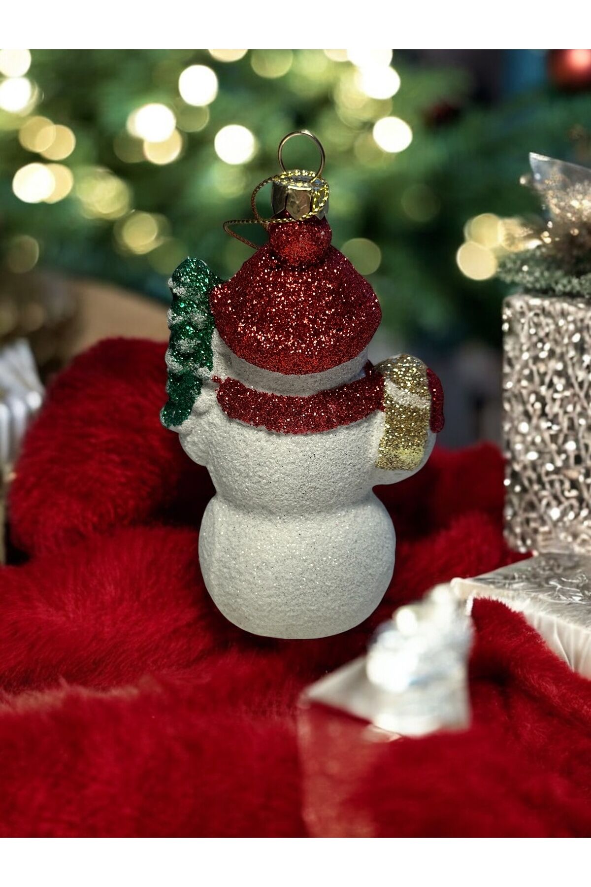 3 boyutlu Simli Yılbası susu Yılbaşı ağacı süs kardan adam noel çorabı Beyaz kardan adam
