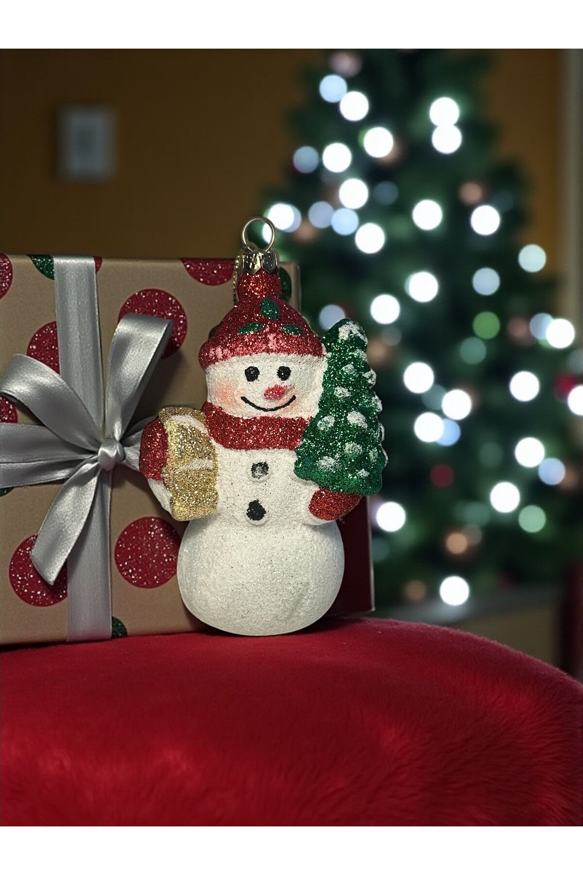 3 boyutlu Simli Yılbası susu Yılbaşı ağacı süs kardan adam noel çorabı Beyaz kardan adam